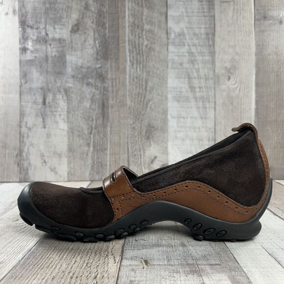Merrell Womens 7 Plaza Bandeau Leather Suede Mary Jane Casual Shoe Slip On Brown - Picture 9 of 14